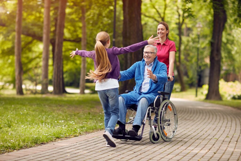 grandfather in wheelchair